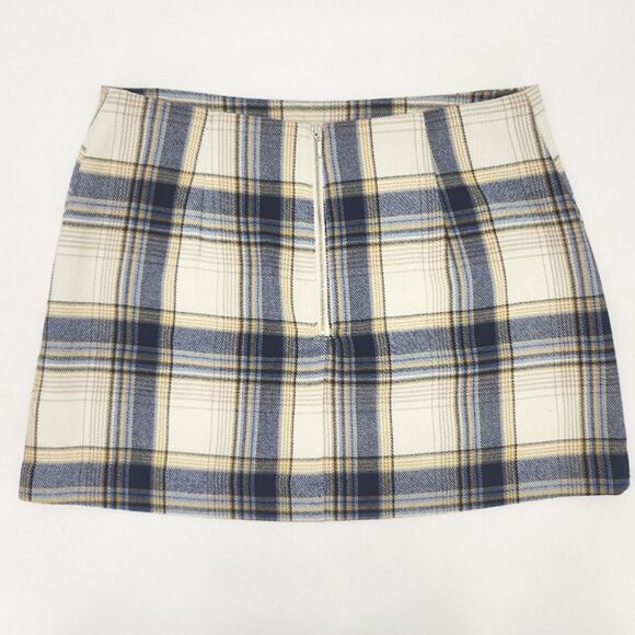 Francescas Collection Blue Rain Mini Skirt Size XL Light Academia Schoolgirl - Picture 2 of 8